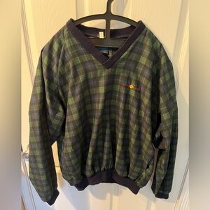 Classic V-Neck Plaid Lightweight Pullover for Men